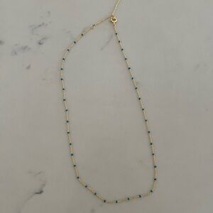Gold and Turquoise Beaded Necklace